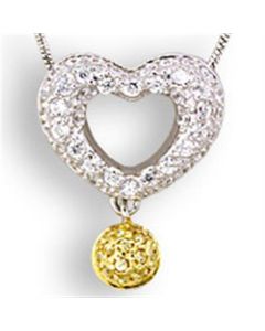 JCE106 Reverse Two-Tone 925 Sterling Silver Pendant with AAA Grade CZ  in Citrine-PCS