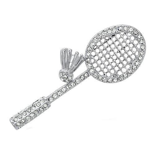 JCE2823 Imitation Rhodium White Metal Brooches with Top Grade Crystal  in Clear