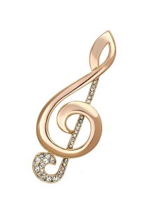 JCE2893 Flash Rose Gold White Metal Brooches with Top Grade Crystal  in Clear