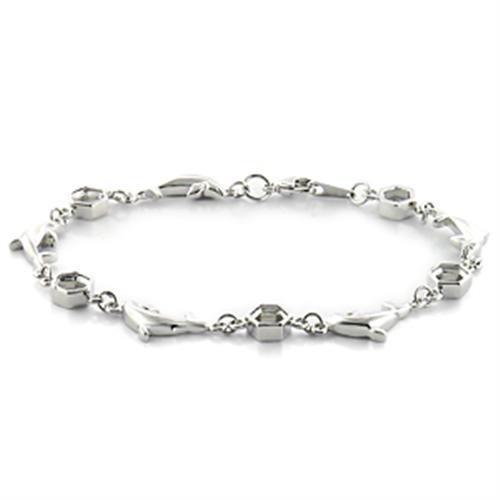 JCE731 Imitation Rhodium Brass Bracelet with No Stone