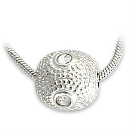 JCE734 Rhodium Brass Pendant with Top Grade Crystal  in Clear