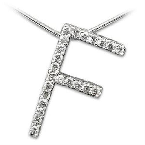 JCEA257 High-Polished 925 Sterling Silver Pendant with AAA Grade CZ  in Clear-Default Title