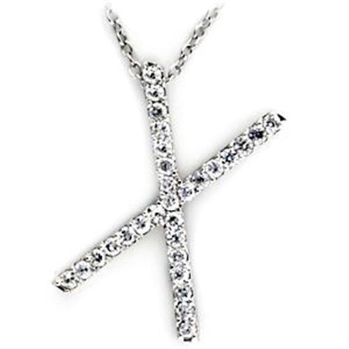 JCEA267 High-Polished 925 Sterling Silver Pendant with AAA Grade CZ  in Clear-Default Title