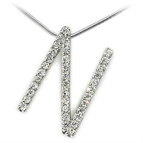 JCEA268 High-Polished 925 Sterling Silver Pendant with AAA Grade CZ  in Clear-Default Title