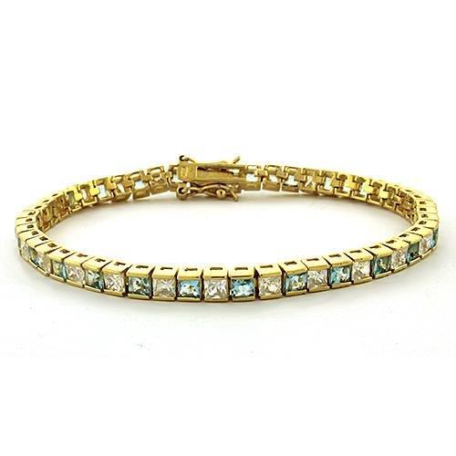 JCEAS1315 Gold 925 Sterling Silver Bracelet with AAA Grade CZ  in Clear