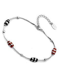 JCES715 Rhodium 925 Sterling Silver Bracelet with Epoxy  in Multi Color