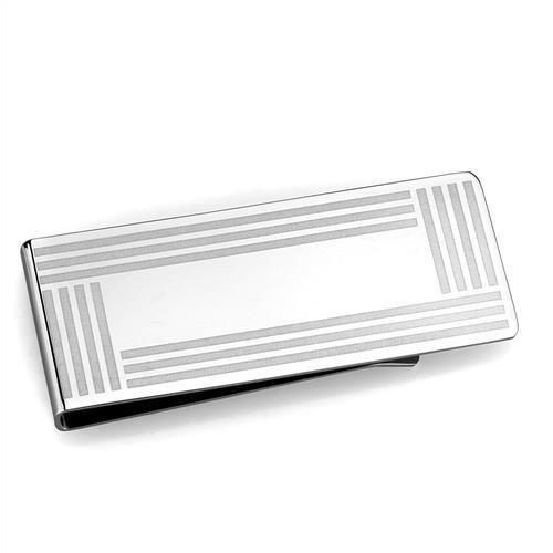 JCE2078 High polished (no plating) Stainless Steel Money clip with No Stone