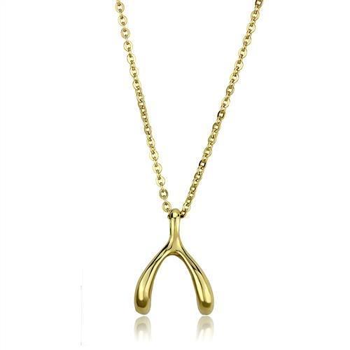 JCE2528 IP Gold(Ion Plating) Stainless Steel Chain Pendant with No Stone