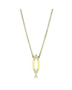 JCE3285 IP Gold(Ion Plating) Stainless Steel Necklace with Top Grade Crystal  in Clear