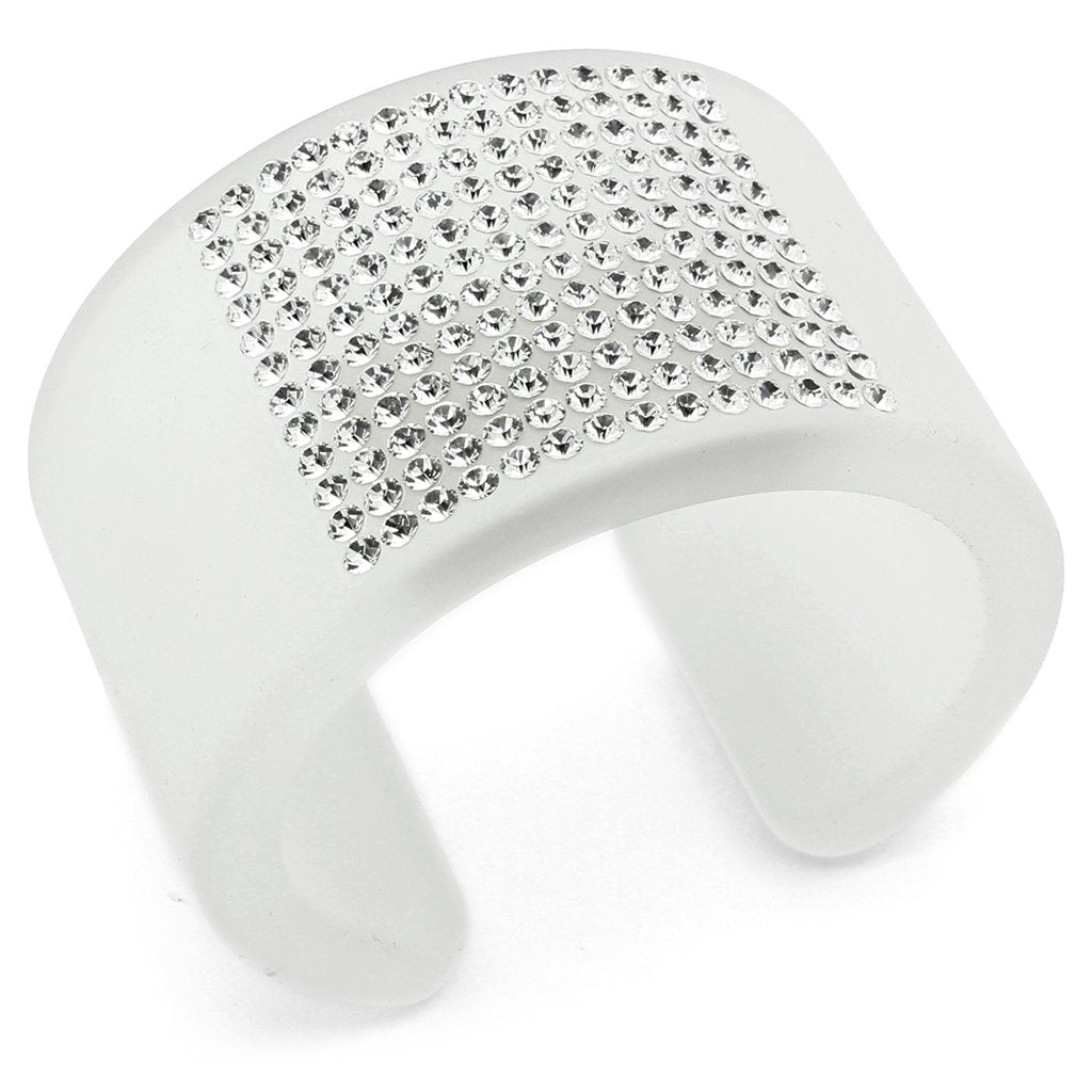 JCE026 Resin Bangle with Top Grade Crystal  in Clear