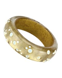JCE091 Resin Bangle with Top Grade Crystal  in Aurora Borealis (Rainbow Effect)